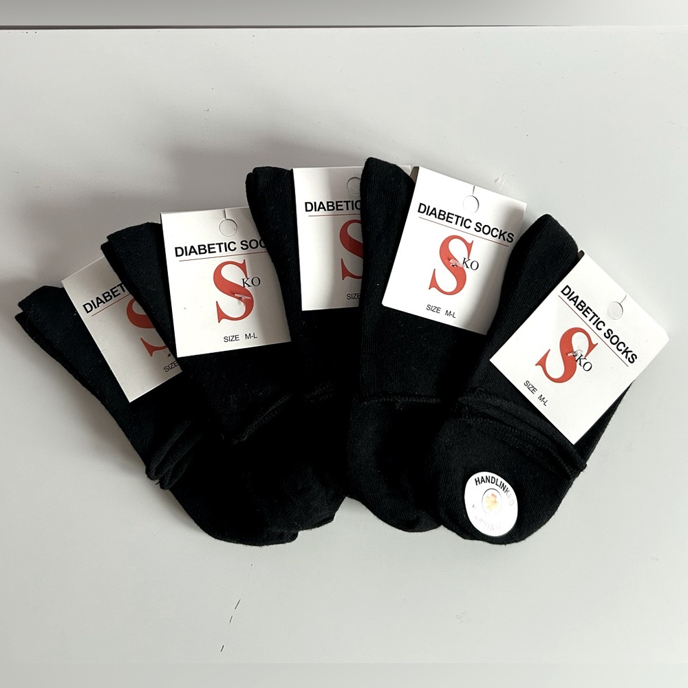 Diabetic unisex cotton socks 5 pack.